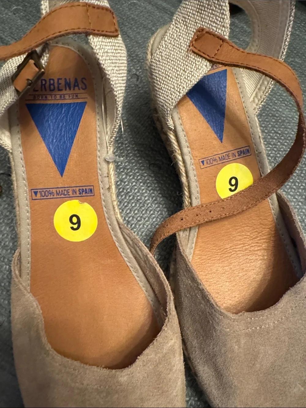Verbenas Tan Suede Espadrille Wedge